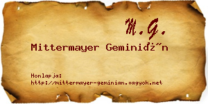 Mittermayer Geminián névjegykártya